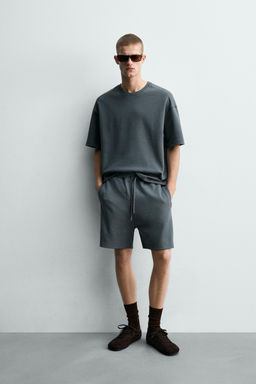 SUDADERA RELAXED FIT INTERLOCK / Azul lavado