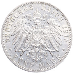 5 марок 1913 года F Германия (Вюртемберг)