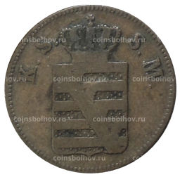 Монета 2 пфеннига 1856 года F Германские государства  Саксония