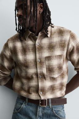 RELAXED FIT CHECK SHIRT - Zara фото 5