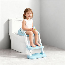 Детская накладка на унитаз со ступенькой (голубой)