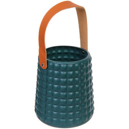 Цена за 2 шт. Ваза из пластика "Адель" 15,5*17,5см клетка, цвет зеленый