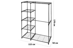 Стеллаж с вешалкой универсальный 115*50*170 см Черный с 4 полками - Elan gallery фото 2