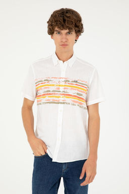 Мужская рубашка цвета хаки с коротким рукавом Неожиданная скидка в корзине - U.s. polo assn фото 3