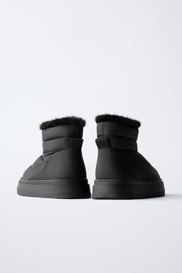 QUILTED FAUX FUR ANKLE BOOTS - Zara фото 5