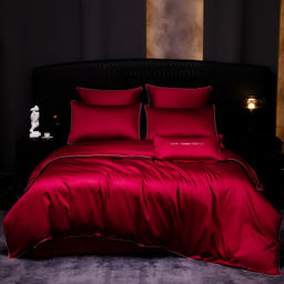 Комплект постельного белья Однотонный Сатин Премиум на резинке OCPR013 180*200*30;160*200*30;140*200*30 2 спальный 4 Наволочки