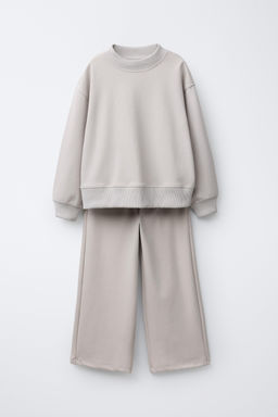 INTERLOCK SWEATSHIRT AND WIDE-LEG TROUSERS SET - Zara фото 9