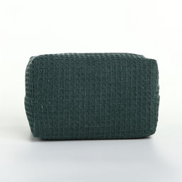 Косметичка женская на молнии TEXTURA, объёмная, средняя, мягкая, вафельная текстура, зелёная  фото 6