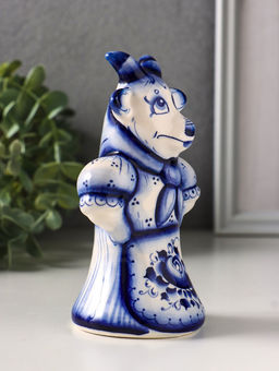 Фигурка фарфор «Коза Глаша», 14 см, гжель