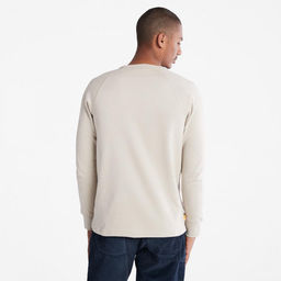 Мужская футболка с длинным рукавом Timberland Longsleeve Crew Knit бежевая  фото 6
