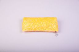 Пенал-косметичка (с блестками, на молнии, лимонный)