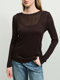 Двойной лонгслив из вискозы / Zarina  фото 7