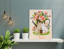 Кристальная (алмазная) мозаика ФРЕЯ ALBP-308 постер Цветы и котики 30 х 40 см