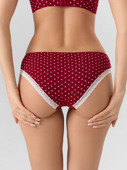 Цена за 2 штуки! Трусы слипы женские красные с принтом в сердечко - Mark formelle фото 4