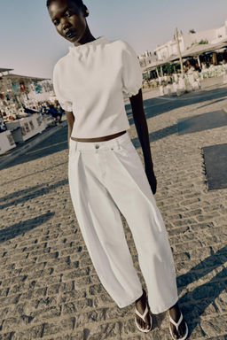 TOP PUNTO FRUNCES / Blanco