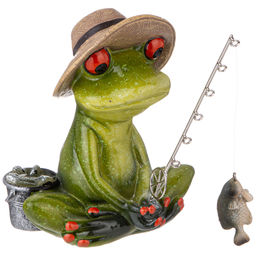 ФИГУРКА ДЕКОРАТИВНАЯ ЛЯГУШКА-РЫБОЛОВ 15,5Х11,8Х13,8 СМ - Lefard фото 4