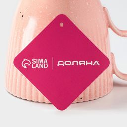 Кружка Доляна Коралл, 350 мл, фарфор, розовая  фото 4