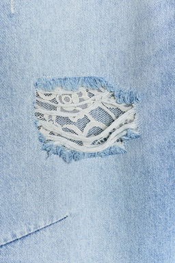JEANS Z1975 BAGGY ENCAJE ROTOS / Azul medio