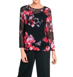 Блузка, черно-пестрая