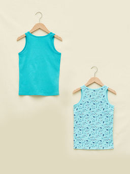 Bisiklet Yaka Bask?l? Erkek ?ocuk Atlet 2li - Waikiki фото 2