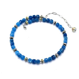 Колье чокер из кальцита кубики гр.8мм цв.апатит, 44см