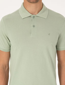 _a_la Slim Fit %100 Pamuk K_vr_lmaz Polo Yaka Basic Ti__rt