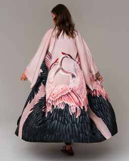 авторское мегаэффектное Японский шёлк / Армани-шёлк кимоно