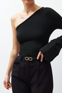 Siyah Gold Tokal? Ince Suni Deri Kemer TEDSS24KE00004 - Trendyolmilla фото 2