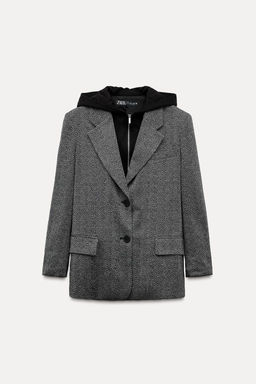 COMBINED HERRINGBONE BLAZER WITH HOOD - Zara фото 2