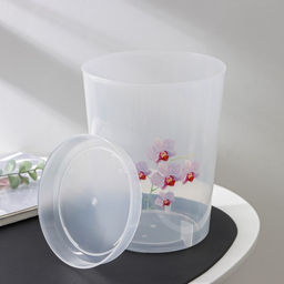 Горшок для орхидей с поддоном, 3.5 л, пластиковый, прозрачный