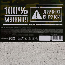 Подарочный набор Арсенал настоящего мужчины, гель для душа 300 мл и шампунь для волос 300 мл, HARD LINE