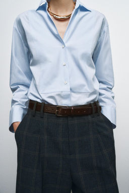 100% LEATHER BELT WITH SQUARE BUCKLE - Zara фото 2