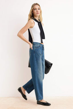 Mavi DOKUMLU Tencel Kar?s?ml? Yuksek Bel Tam Boy Baggy Jeans TWOSS26JE00139 - Trendyolmilla фото 4
