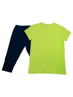 CRB wear/CSJG 90104-36-322 Комплект для девочки (платье типа туника, бриджи),лайм/Ex.Cherubino  фото 3