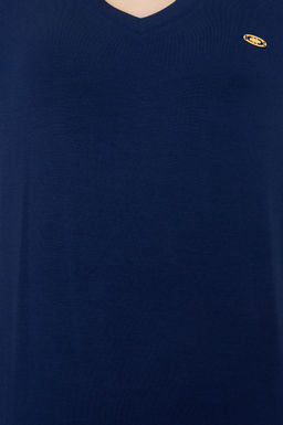 Женская темно-синяя футболка с V-образным вырезом Basic - U.s. polo assn фото 18