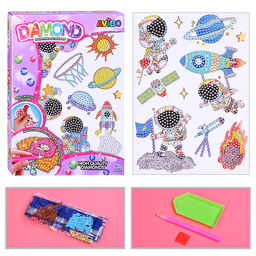 Мозаика алмазная "Космические приключения" в коробке