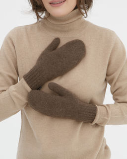 Варежки из пуха яка 20mF коричневые