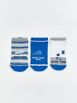 Desenli Erkek ?ocuk Patik ?orap 3l?