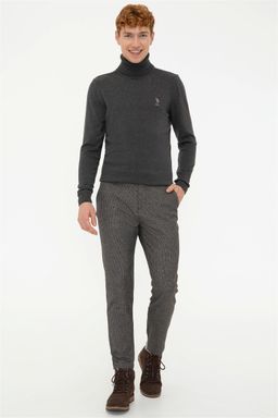 U. S. Polo Assn / Мужской базовый свитер антрацитового меланжа - U.s. polo assn фото 5
