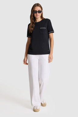 Kad_n Siyah Bisiklet Yaka Basic Ti__rt - U.s. polo assn фото 4