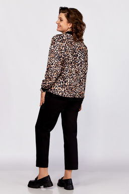 Бомбер Swallow 789 черный+принт леопард  фото 5