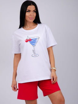 Костюм Марина красный, трикотаж - Малина фото 4