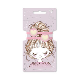 Набор резинок для волос арт. 71852 / 10 СЕРДЕЧКИ (в наборе: 2шт., б/р, вулканизированная резина, пол