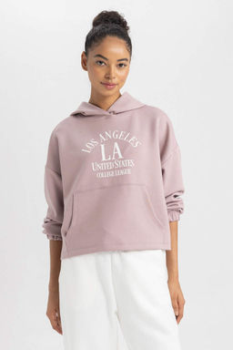 Толстовка из плотной ткани с капюшоном и принтом DeFactoFit  фото 3