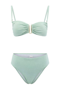 Mint Simli Aksesuarl? Straplez Kapl? Regular Yuksek Bel Bikini Tak?m? TBESS24BT00054