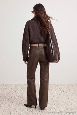 Kahverengi Devrik Yaka Kal_n Oversize Triko H_rka TWOAW27HI00044