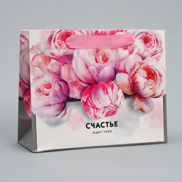 Цена за 2 шт. Пакет подарочный ламинированный, упаковка, Счастье ждёт тебя 22?17.5?8 см