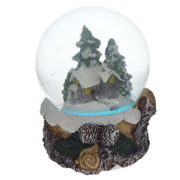 Фигурка декор в стекл шаре "Домик" (подсвет, LR44x2 н/п), D 6 см, L7 W7,5 H8 см, 2в.