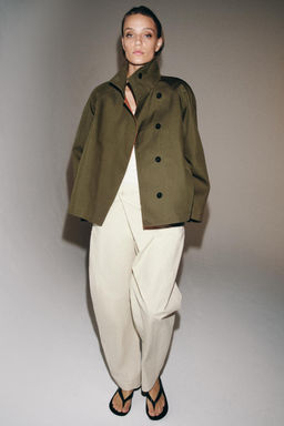 PANTAL?N CRUZADO BOTONES ZW COLLECTION / Tostado claro - Zara фото 3