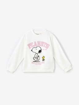 Bisiklet Yaka Uzun Kollu Bask?l? K?z ?ocuk Sweatshirt